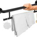 Matte Black Grab Bar 24 Inch w/Towel Holder, iHansee Stainless Steel Towel Rack Shower Support Balanced Support Handle, Wall Mount Safety Handrail Grab Rail for Elderly Senior Handicap Disabled - Amazon.com