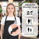 Kitchen Cooking Apron with 3 Pockets for Women | Black Waterproof Cookings Grilling Adjustable Aprons Short Artist Chef Aprons for Womens Men Home Gardening