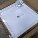 DreamLine SlimLine 42 in. D x 48 in. W x 2 3/4 in. H Center Drain Single Threshold Shower Base in White