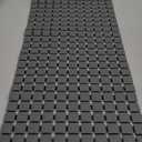 Extra Long Shower Stall Mat Non Slip Bathtub Bath Mats with Suction Cups and Drain Holes- 34 X 15.4 Inch (Gray)