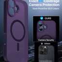 Magnetic for iPhone 16 Case,Upgraded [Full Camera Protection][Compatible with Magsafe][Mil-Grade Protection] Shockproof Slim Anti-Yellow Translucent Matte Phone Case for iPhone 16,Deep Purple