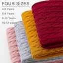 Girls Tights Seamless Toddler Stockings Tights Soft Cotton Cable Knit School Girls Leggings 4-12 Years (8-10 Years, 2 Pack Navy)