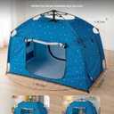 Kids Play Tent-Portable Playhouse Children House -Easy Set up Indoor Outdoor with Carry Bag for Kids-Light Strip Design for Night Use with Starry Fabric - Space for Children and Parents-Birthday