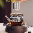 Glass Teapot with Removable Loose Tea Infuser, 50oz Stovetop Safe Glass Tea Kettle for Loose Leaf Tea, 1500ml Borosilicate Clear Tea Pot for Blooming Tea, Heat Resistant