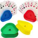 Yuanhe Playing Card Games Holder - 4Pack Little Hands Cards Tray for Kids, Seniors,Hands Free Cards Holders for Cards Game, Poker Parties, Family Card Game Nights