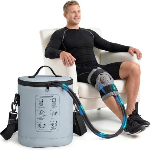 Ice Machine for Knee After Surgery, Portable Cold Therapy Machine with Programmable Timer, Knee Replacement Recovery System for Pain Relief w/Compression Pad for Shoulder, Hip, Back and Ankle