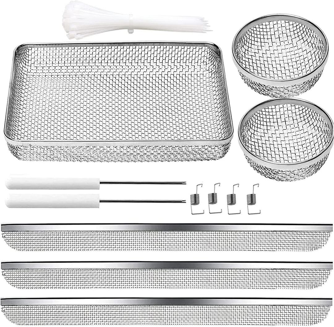 RV Insect Screen, RV Water Heater Cover for Refrigerator Vents - 20" x 1-1/2" & 2.8"x1.3" & 8.5" x 6" x 1.3" - Furnace Screen with Installation Tool (6PC Set)