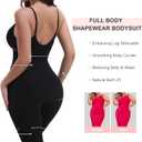 SHAPERX Hourglass Leggings Anti Cellulite Compression Full Body Shapewear Breathable No Roll Down (Black, L/XL)