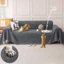 Waterproof Couch Covers for Pets, Couch Protector from Cat Claws, Washable Sofa Covers for 2-3 Cushion Couch, Sectional L Shaped Slipcover Loveseat Furniture Protector for Dogs, 71"x134", Dark Grey