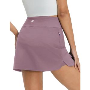 M MAELREG Womens Tennis Skirt High Waisted Athletic Mini Lined A Line Skort with 3 Pockets Nylon Stretchy Workout Golf Skirt (Purple, XL)