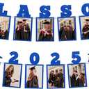 DAZONGE Blue Graduation Decorations 2025 - Class of 2025 Personalized Picture Banner - Large 13 Feet Graduation Photo Banner Decorations - Grad Party Decorations Party Favor