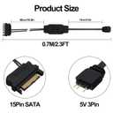 5V 3PIN ARGB Controller RGB PC Fan Lighting Controller Adapter Cable with SATA Power Supply for Computer Fans Light Strips Lighting Boards Cooler 70cm-2pcs