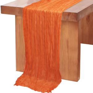 MODFUNS Gauze Cheesecloth Table Runner Red Boho Table Runners 36" X10ft Cotton Cheese Cloth Runners 120 Inch Wedding Runner for Table Vintage Gauze Centerpiece for Party Banquet Wedding Ceremony
