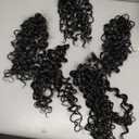 Afro Kinky-Curly Feather Crochet Human Hair Extensions Miracle Knots Human Hair Crochet Bundles Pre-Separated for Women Natural Color 18 Inch 60g