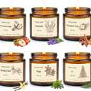 6 Pack Candles for Home Scented, Long Lasting Soy Candles for Home,  Holiday Scented Candle Gift Set with Cinnamon Apple, Pumpkin Chai& Vanilla, Natural Aromatherapy Candles, Holiday Gifts for Women (2025 New Model)