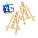 ESRICH 4 Pack 11.8" Wood Easels,Tabletop Easel for Painting,Painting Party, Displaying Canvases, Kids Student Table School Desktop, Portable Canvas Photo Picture Sign Holdera