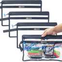2 Layer Water-resistant Fishing Bait PVC Clear Storage Bag BaitShield Tackle Bag Storage for Bait Tackle Lures Soft Plastics and Fishing Gear Large Capacity 2 Size (4Pcs Medium)