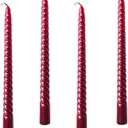 Kemladio Candle, 4pcs 10 inch Red Unscented Taper Candles, 8 Hrs Burn Time, Dinner, Halloween