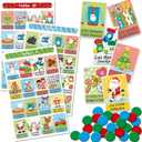 Bilingual Christmas Loteria Fiesta Game in English and Spanish, Mexican Bingo for up to 20 Players - 20 Boards, Full Deck of Cards and Chips, Theme Xmas