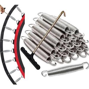 Eurmax USA 20-Pack Trampoline Springs, Premium Galvanized Stainless Steel Replacement Springs with T-Hook, Rust-Resistant & High-Tension for Maximum Safety and Bounce, Superior Strength and Durability (7 inch)