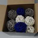 Yaomiao 15 Pieces Vase Filler Rattan Balls Decorative for Craft, Party, Wedding Table Decoration, Aromatherapy Accessories, 1.8 Inch(Blue Gray White)