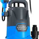 1HP Sump Pump Automatic Submersible Water Pump 4500GPH with Float Switch Portable Utility Water Transfer Pumps with Adapters for Pool Draining Hot Tub Rain Barrel Flooded Basement