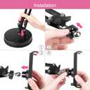 Overhead Phone Mount Stand ChromLives Phone Video Stand Articulating Arm Phone Mount Table Top with Base Adjustable 360 Cell Phone Tablet Holder Mount Desktop Compatible with Phones, Tablets, iPad