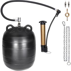 8 Inch Inflatable Pipe Plug Kit with Fast Air Pump & Extension Hose, Heavy Duty Rubber Sewer Test Ball with Safety Chain & Valve Tool for Drain Blocking & Leak Testing(Fits 7.8"-8.2" Pipes)