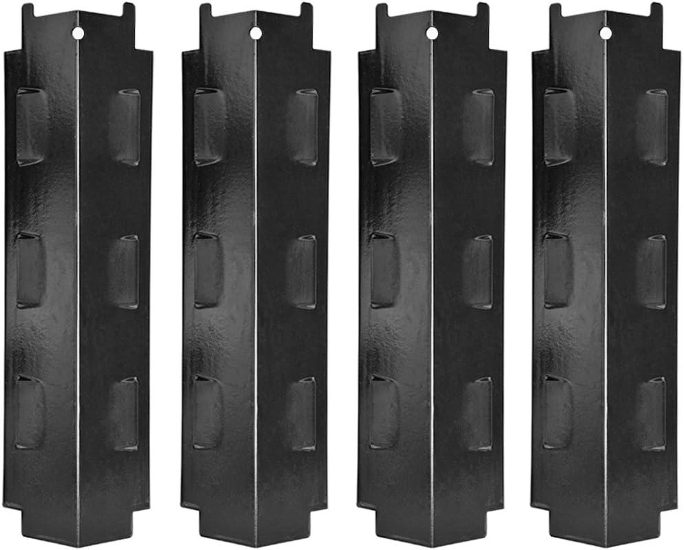 Porcelain Steel Heat Tent, BBQ Heat Plate Shield, Burner Cover, Flame Tamer, Gas Grill Replacement Parts for Charbroil, Brinkmann, Kenmore, Master Forge, 14 5/8 inch x 4 1/4 inch Set of 4 KP734