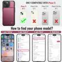 Vinich for iPhone 15 Wallet Case with Card Holder, RFID Blocking Credit Slots Kickstand Shockproof Phone Cover Fit for iPhone 15 6.1" Wine Red