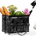 TOBYTO Reusable Grocery Bag on Wheels, 105L Foldable Rolling Tote, Shopping Trolley 66LBS Capacity - Water-Resistant for Laundry, Picnic, Storage & Travel, Red
