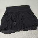 Women's Sheer Mesh Mini Skirts See-Through High Waist Solid Skater Skirt Beach Cover-ups Without Briefs (Medium, Black)