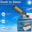 2-Pack 10000W Solar Street Light - 600000 Lumens, Dusk-to-Dawn, Waterproof, Ideal for Commercial & Outdoor Parking Lots - Energy-Efficient Solar-Powered