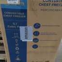 Midea MERC05C4BAWW Chest Freezer, 5.1 Cubic Feet Freezer With Removable Basket, Interior LED Light, Adjustable Temperature, For Kitchen Apartment Office, White