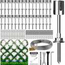 Wire Trellis for Climbing Plants Outdoor, 30-Set Wall Wire Trellis Kit with 1/8in x 150ft Stainless Steel Cable, T316 Espalier System for Fence and Garden DIY Projects
