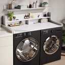 Washer Dryer Countertop, 54" x 27.55" 2-Tier Washer Dryer Topper with Edge, for Laundry Room Organization Whisper White