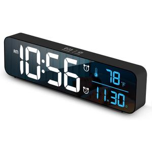 Modern LED Digital Alarm Clock Convenient Alarm for Work and Study User Friendly Color Alarm Clocks Desktop Clock LED Clock for Bedroom Black