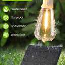 Larkvue 96FT(2x48FT) Solar Outdoor String Lights with Remote & Timer, Waterproof Dimmable Patio Lights with 30+2 ST38 LED Bulbs for Garden Deck-White