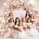 Amandir 173 Pcs Pearl White Pink Balloon Arch Garland Kit, Double Stuffed Dusty Pearl Pink White Sand Clear Balloons for Wedding Boho Neutral Bridal Shower Birthday Valentine's Day Party Decorations