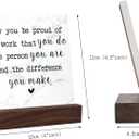 CIHUBS Office Gifts Retirement Gifts for Women Men Party Decoration Ceramic Plaque Table Decorations Sign for Teacher Nurses Coworker Farewell Thank You Gift (White May you be proud of the work)