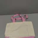 Sanwuta 4 Pcs Canvas Tote Bags Bulk with Zipper Cosmetic Pouch 18.5" Reusable Cotton Shopping Bag with Handle for DIY Craft (Light Pink)