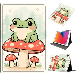 Durable Case for Amazon Fire HD 10 & 10 Plus Tablet (13th/11th Generation, 2023/2021, 10.1"), PU Leather Stand Cover with Auto Wake/Sleep, Slim Shockproof Protective Shell, Kawaii Frog
