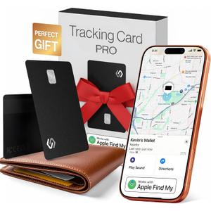 SPOTMINDERS Apple MFi Certified Credit Card Wallet Tracker PRO (iOS Only) Works with Apple Find My Tracking Card for Wallet Rechargeable Tag IP68 0.07in Slim iPhone Item Finder for Luggage Tags Purse (Black PRO (Pack of 1))