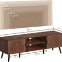 ChooChoo TV Stand for 65 Inch TV, Mid Century Modern TV Stand, Entertainment Center with Storage Cabinet and Open Shelves, TV Console Table Media Cabinet for Living Room, and Bedroom, Walnut, 15.7"d X 59.1"w X 19.4"h