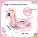 New Baby Swimming Pool Floats for Toddler Kids 8-48 Months Under 44lb, Inflatable Swim Ring Water Raft with Seat for Summer Beach Outdoor Children Infant Bath Toys