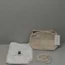 NEWBELLA Woven Purse for Women, Top-handle Shoulder Bag with Zipper, Summer Fashion (Cream, Small)