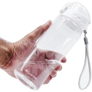 Tritan Clear Water Bottle | No Markings BPA Free 24oz Sports Water Bottle | Leak Proof Re-Usable Flip Top Plastic Drinks Bottles for School, Office, Gym, Cycling (Clear-24oz)