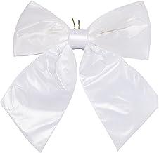 allgala Christmas Decorative Metallic Foil Fabric Bows for Wreath Garland Christmas Tree Chair Wedding-2 Pack-14 (30x35cm)-White-XBW92381