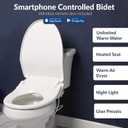 Bio Bidet BB1200 Elongated Smart Bidet, Warm Water Wash, Heated Seat & Dryer, App & Remote Control