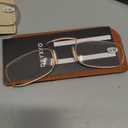 DXYXYO Armless Reading Glasses for Women Men, 2 Pack Mini Thin Legless Nose Clip Readers Compact with Small Portable Case (Gold+silver)+2.50